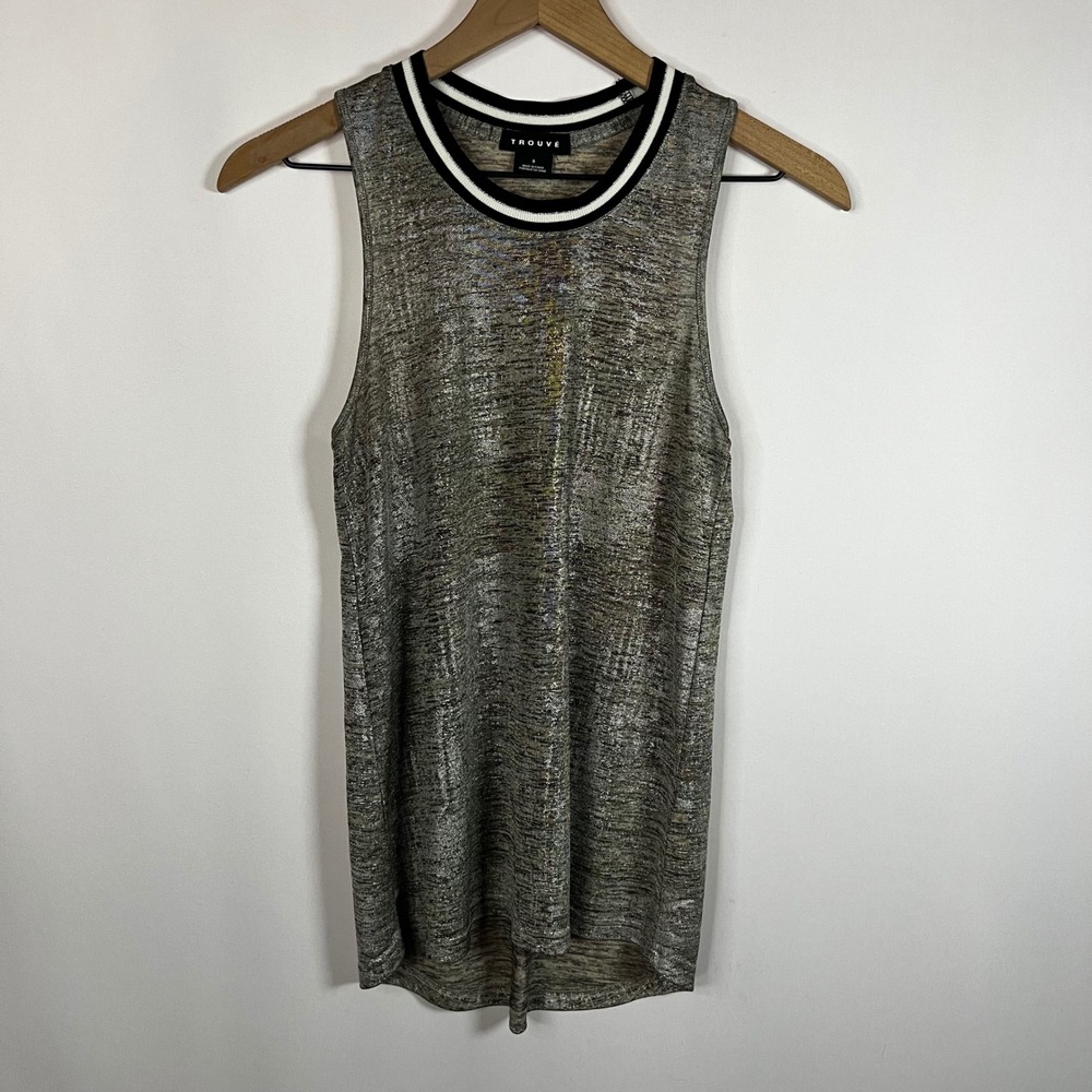 Trouve Nordstrom Blouse Women Small Crewneck Sleeveless Knit Tunic Top Preppy